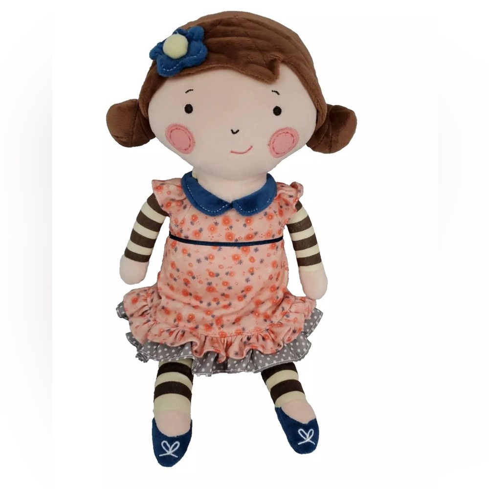 Whimsical Brown and Pink Stuffed Animal Doll